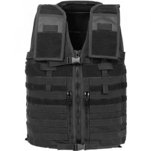 Gilet intervention M.O.L.L.E - Ares Noir - Taille unique et ajustable - Mailles a&eacute;r&eacute;es et solides