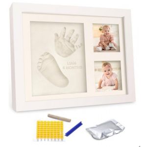 Kit Empreinte Bebe Pieds et Mains - Empreinte B&eacute;b&eacute; Moulage Cadre Photo - pour Nouveau n&eacute; Cadeau de Bapteme Fille Garcon - 28cmx22cm