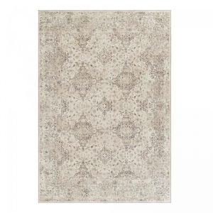 Tapis cuisine 80 x 150 cm beige gris kilim original LYN11 VINTAGE B hydrofuge structure authentique