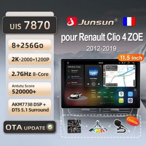 Junsun 8Go 256Go 11.5 4G WIFI adaptateur autoradio pour Renault Clio 4 2016-2019 accessoire autoradio android voiture carplay GPS