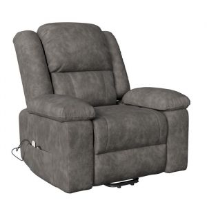Fauteuil de Relaxation MassantFauteuil Relax &eacute;lectrique Massant Fauteuil R&eacute;Glable 90 &agrave; 160&deg; avec Fonction de ChauffageGris