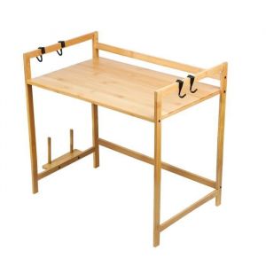 &Eacute;tag&egrave;re &agrave; &eacute;pices pour micro-ondes - QIFAshma - 55 x 35 x 42cm - Blanc - Contemporain - Design - A poser au sol