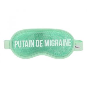 Masque original avec message P***** de migraine. Masque de sommeil couleur menthe. Masque en gel pour les yeux. Dimensions : 185