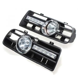 2 X LED Grille Grill Pare-Chocs Feux Anti Brouillard Phare pour 97-06 GOLF 4 MK4 IV noir