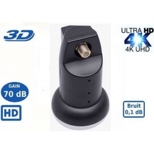 LNB Single PL-1 0.1dB High Gain 70 DB !! - Tête Parabole Universelle Compatible Full HD 4K TNTSATCanal+ Astra et FRANSAT