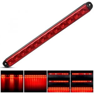 Feu arri&egrave;re 12LED rouge 12V 24V barre lumineuse de remorque &agrave; LED clignotant &eacute;tanche camion