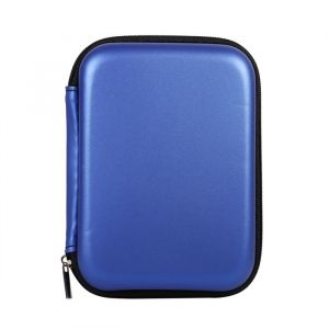 1 &eacute;tui de rangement pour accessoires num&eacute;riques c&acirc;bles &eacute;couteurs cl&eacute; USB bleu fonc&eacute; 11 x 75 x 4 cm