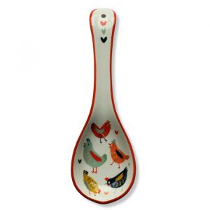 Repose cuill&egrave;re collection Poules Bl&eacute;dine - en fa&iuml;ence