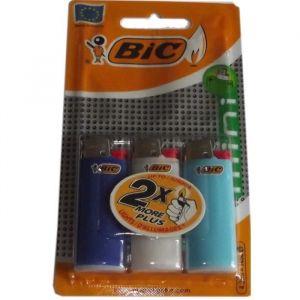 LOT DE 3 BRIQUET BIC MINI COULEUR DEUX FOIS PLUS DALLUMAGES