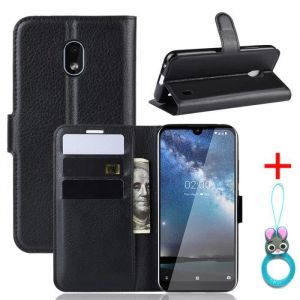 Etui Coque Nokia 2.2 Noir en PU Cuir avec protection antichoc Support fonction Pochette t&eacute;l&eacute;phone Housse Nokia 2.2