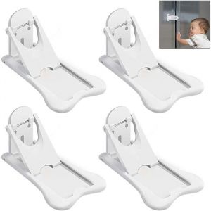 S&eacute;curit&eacute; B&eacute;b&eacute; Placard Bloque Porte4Pcs S&eacute;curit&eacute; Enfant Portes de PlacardSerrure de Porte Coulissante pour B&eacute;b&eacute; avec Patin Adh&eacute;sif