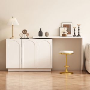 Rehausse bureau  pivotant en forme de L avec rangement en MDF blanc 110 cm-HAUSS SPOLE