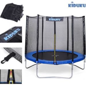 KIDUKU Filet de remplacement pour trampolines 427 cm (8 barres) Filet de sécurité avec fermeture résistant aux intempéries