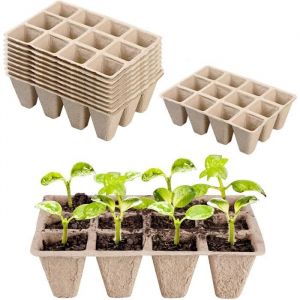 10 Pièces Plateau Semis Réutilisable Godet Semis BiodegradablePots en Tourbe pour SemisBac de Semis pour PlantesGodet Semis
