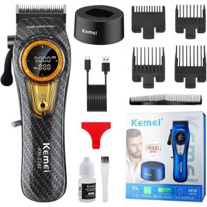 2242 Tondeuse À Cheveux Professionnelle Pour Homme Tondeuse Électrique Sans Fil Lames Dlc Moteur Turbo 5000-9000 Tr/Min Rech