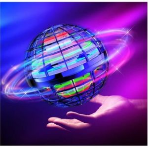 Flying Ball Toys 360 &deg; Rotation Mini Drone Contr&ocirc;l&eacute; &agrave; la Main RGB Lumi&egrave;re Boomerang Volant Spinner Magic Globe Forme Drone (Blue)