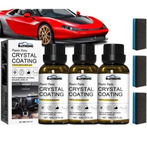 Renovateur Plastique Voiture Ext&eacute;rieur3Pi&egrave;ce Crystal Coating Plastique VoitureNettoyant Plastique Voiture Interieur pour Remise