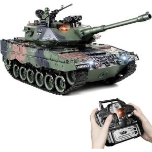 Tank T&eacute;l&eacute;command&eacute; Tank Telecommande Leopard II 118 - Char Militaire RC R&eacute;aliste avec Fum&eacute;e et Sons