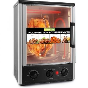 Four Rotissoire 24Qt 22L &ndash; Mini Four De Comptoir &Agrave; Convection Avec Grill Minuteur Thermostat R&eacute;glable Porte Vitr&eacute;e Cuis[GA478]