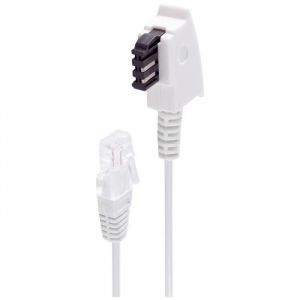 C&acirc;ble adaptateur r&eacute;seau DSL - Shiverpeaks - 1.5m - TAE F m&acirc;le vers RJ45 m&acirc;le 8P2C - Blanc