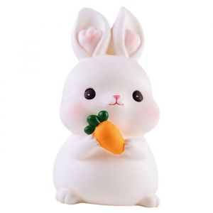 Tirelire lapin en caoutchouc anti-chute blanche adorable enfants Label
