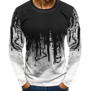 Camouflage &agrave; Manches Longues T-Shirt Homme de Marque Fitness Impression Camo T-Shirts Hommes Coton Col rond Coupe slim Tee shirt de