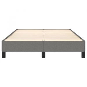 BURKE* Lit simple 120x190 cm Structure de lit classique sans matelas gris fonc&eacute; tissu- LL6480
