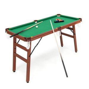 Table de Billard Pliable Enfants et Adultes DREAMADE Jeu de Billard 16 Balles Triangle 2 Craies 2 Queues Brosse Pieds