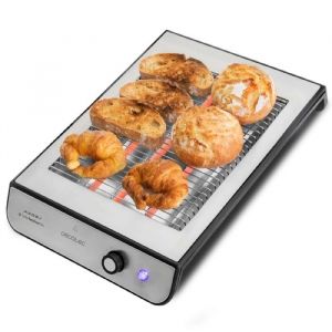 Cecotec Grille-pain Plat Horizontal Turbo EasyToast Basic. 3 Résistances en Quartz 6 Niveaux de Puissance Plateau