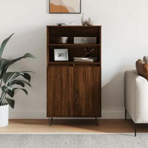 Buffet hautBahut de Saloncommode de séjour Chêne marron 60x36x110 cm bois dingénierie BONNIE B92626580