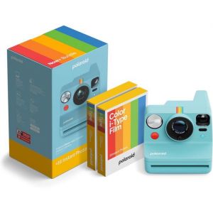 Appareil Photo Instantan&eacute; Polaroid Now+ G&eacute;n&eacute;ration 3 Artic Blue + Pack de Film Couleur 16 Photos