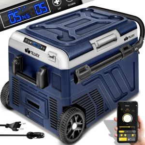 tillvex Glacière à Compresseur  Bleu  60 L Congélateur Electrique avec Contrôle WiFi-APP Port USB 12/24 V 230V