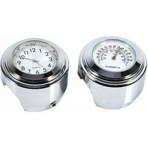 Montre Moto Guidon Horloge Numrique de Montage de Guidon de Moto tanche et Thermomtre Temp Blanc Odipie