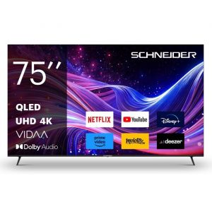SCHNEIDER - GMS75A1 - TV QLED 75 (189cm) - 4K UHD 3840 x 2160 - Smart Vidaa - HDMIx3 - USBx2 - Netflix
