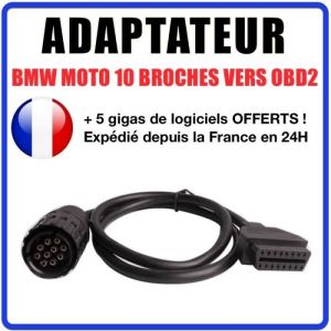 Prise OBD2 compatible BMW - 10 broches - Sp&eacute;cial Moto - Compatible GS-911