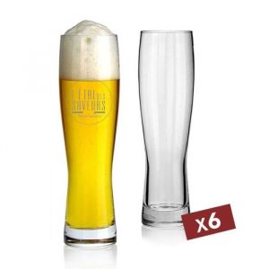 Verre a biere 50cl (LOT DE 6) - Verre a biere personnalisable avec gravure laser pour Texte & Logo [ Verres à bière ]