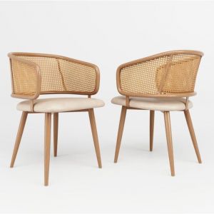 2 chaises de salle &agrave; mangerchaises de salle &agrave; manger avec dossier en rotin coussin de si&egrave;ge en cuir PUadapt&eacute; aux Restaurants