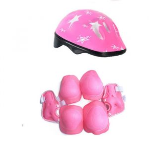 SURENHAP Kit de de la planche &agrave; roulettes pour enfants 7pcs kit de de skateboard pour enfants PVC HECHET GALE sport ensemble Rose