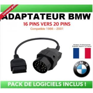 JEC OBD 20 Adaptateur OBD2 vers BMW 20 PINS - Diagnostique Auto - E30 E34 E6 E45 E39 - INPA