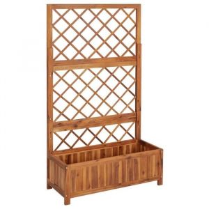 Haute qualit&eacute;]1110 Luxueux Lit sur&eacute;lev&eacute; avec treillis - Bac A Fleur Jardini&egrave;re - 85x38x150 cm Bois massif dacacia