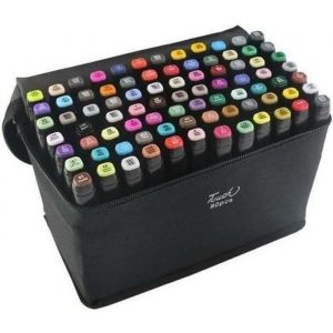 TouchFive Marker Lot de 80 marqueurs &agrave; alcool double pointe Animation Art Esquisse TH234