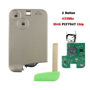 Carte Clé vierge + électronique pour RENAULT LAGUNA 2 ESPACE 4 VEL SATIS 2 boutons ID46 PCF7947