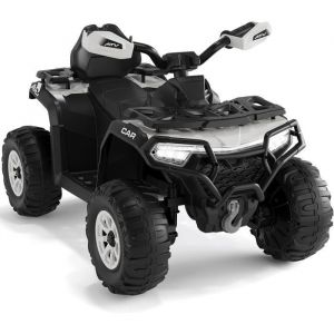 Quad &Eacute;lectrique Enfant 12V 4 Roues Tout-Terrain 2 Moteurs T&eacute;l&eacute;commande Parentale LED Musique Bluetooth USB D&egrave;s 3 Ans Blanc