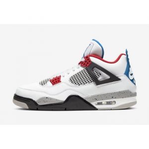 Baskets Air Jordan 4 Retro Retro What The CI1184-617 Chaussures Entra&icirc;nement de Sport Blanc Bleu Rouge