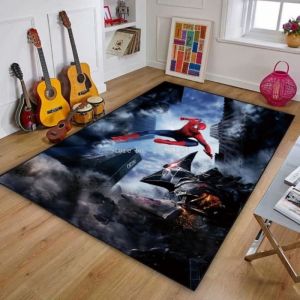 NVY-4639 Marvel &ndash; tapis de sol antid&eacute;rapant Spiderman pour salon salle de bain chambre &agrave; coucher imprim&eacute; Captain Americ