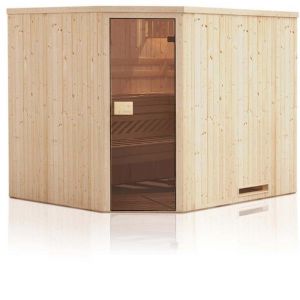 Cabine de sauna dangle 144x144x199 avec poêle à commande déportée