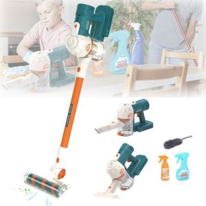 Aspirateur &Eacute;lectrique Jouet Aspirateur Enfant Jouet avec V&eacute;ritable Fonction daspiration Kit de Nettoyage pour Enfants avec Sons