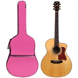 Guitar Case &Eacute;tui &eacute;tanche pour guitare acoustique et classique Rose 40 cm