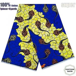 Tissu - Super Wax - Hollandais African Wax Fabric - 6 Yards - Haute Qualité pour Robe de Mariage et Blazer - Type 203