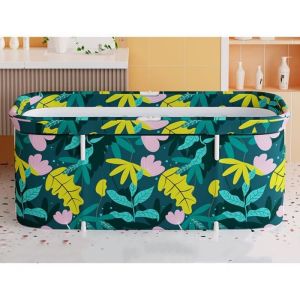 Baignoire Pliable AdultePortable Baignoire Pliante Non Gonflable avec 5 Sacs de BainBaignoires de Douche pour Int&eacute;rieur Vert